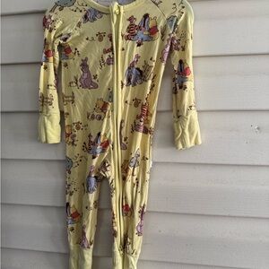 Little Sleepies Yellow Footie Zippie with Playful Prints Winnie the Pooh 3-6